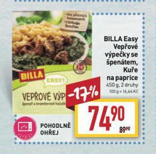 Billa Kuře na paprice nabídka
