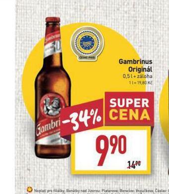 Billa Pivo gambrinus nabídka