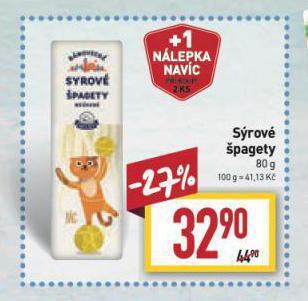 Billa Sýrové špagety nabídka