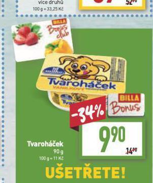 Billa Tvaroháček nabídka