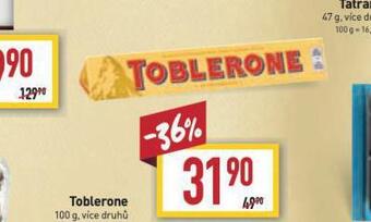 Billa Toblerone nabídka