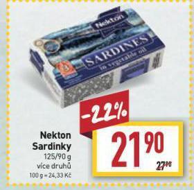 Billa Nekton sardinky nabídka