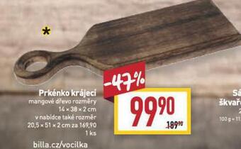 Billa Prkénko krájecí nabídka