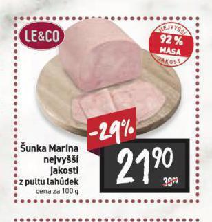 Billa Šunka marina nabídka