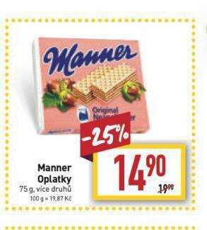 Billa Manner oplatky nabídka