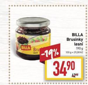 Billa Brusinky lesní nabídka
