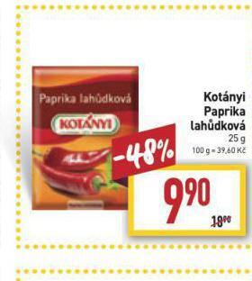 Billa Kotányi paprika nabídka
