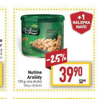 Billa Nutline arašídy nabídka