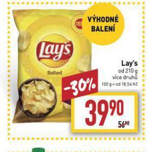 Billa Lay's chipsy nabídka