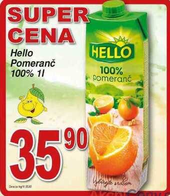 Hruška Hello pomeranč 100% 1l nabídka