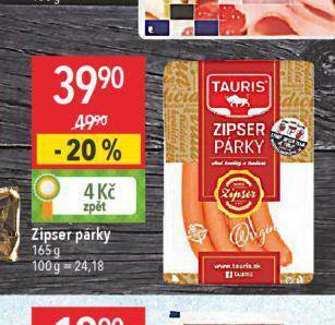 Globus Zipser párky nabídka
