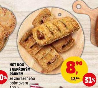 Penny Market Hot dog s vepřovým párkem nabídka