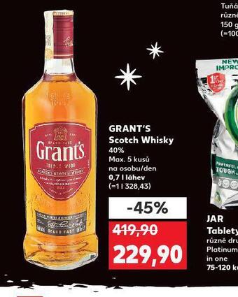 Kaufland Grant´s scotch whisky nabídka