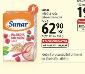 dm drogerie Sunar mléčná kaše nabídka