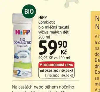 dm drogerie Hipp combiotic bio mléčná tekutá výživa nabídka