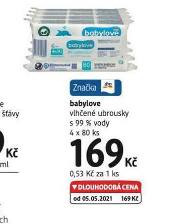 dm drogerie Babylove vlhčené ubrousky nabídka