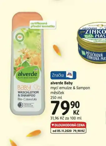 dm drogerie Alverde baby mycí emulze nabídka