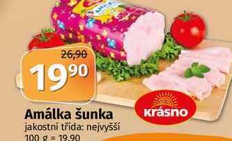 Coop Amálka šunka jakostní třída nejvyšší 100 g nabídka