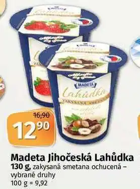 Coop Madeta jihočeská lahůdka 130 g, zakysaná smetana ochucená - vybrané druhy nabídka