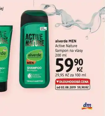 dm drogerie Alverde men šampon nabídka
