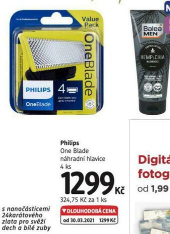 dm drogerie Philips one blade náhradní hlavice nabídka