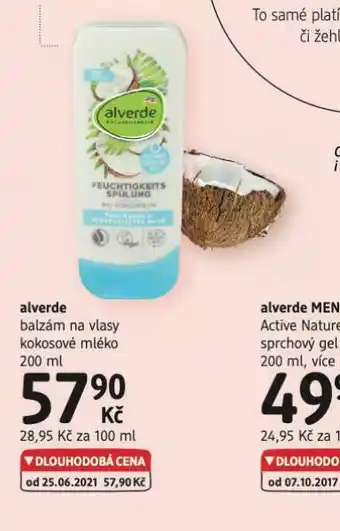 dm drogerie Alverde balzám na vlasy nabídka