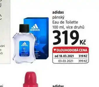 dm drogerie Adidas pánský eau de toilette nabídka