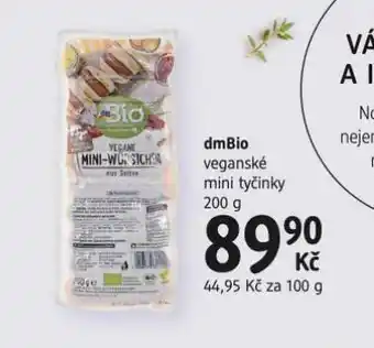 dm drogerie Dmbio veganské mini tyčinky nabídka