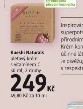 dm drogerie Kueshi naturals pleťový krém nabídka