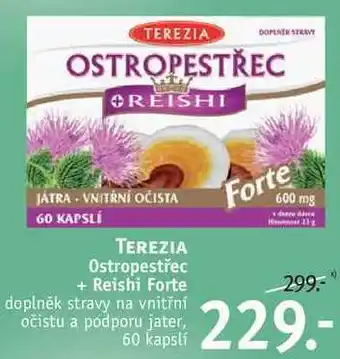 Terezia ostropestřec + reishi forte doplněk stravy, 60 kapslí