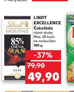 Kaufland Lindt excellence čokoláda nabídka