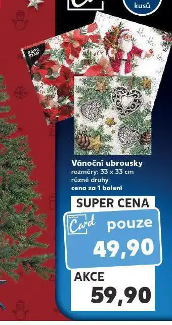 Kaufland Vánoční ubrousky nabídka