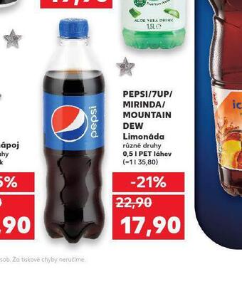 Kaufland Pepsi / 7up / mirinda / mountain dew nabídka