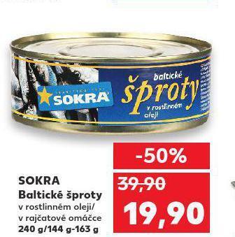 Kaufland Sokra baltické šproty nabídka