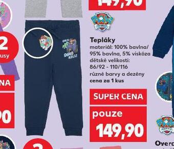 Kaufland Dětské tepláky nabídka