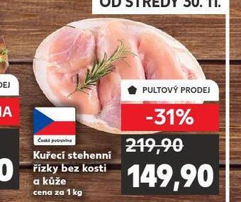 Kaufland Kuřecí stehenní řízky bez kosti a kůže nabídka