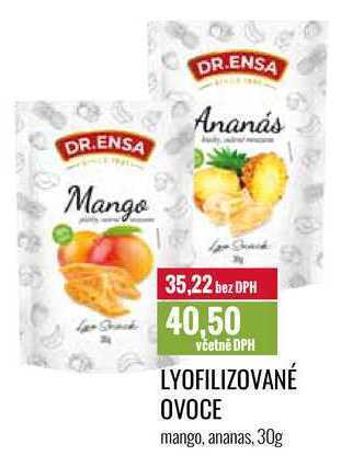 Ratio Lyofilizované ovoce mango, ananas, 30g nabídka