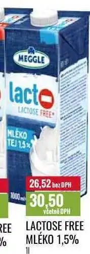 Ratio Meggle lacto lactose free mleko tej 1,5% ree % 26,52 bez dph 10030,50 včetně dph lactose free mléko 1,5% 11 nabídka