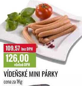 Ratio Vídeňské mini párky cena za 1kg nabídka