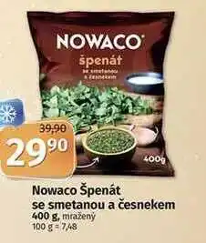 Nowaco špenát se smetanou a česnekem 400 g