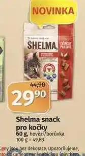 Coop Shelma snack pro kočky 60 g, hovězí/borůvka nabídka