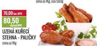 Ratio Uzená kuřecí stehna - paličky cena za 1kg nabídka