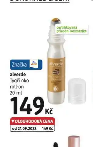 dm drogerie Alverde tygří oko roll-on nabídka