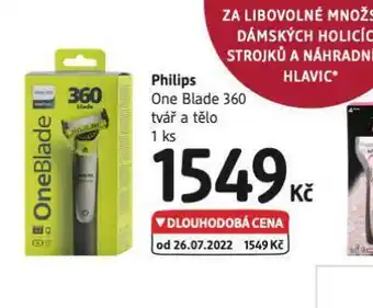 dm drogerie Philips one blade 360 tvář a tělo nabídka