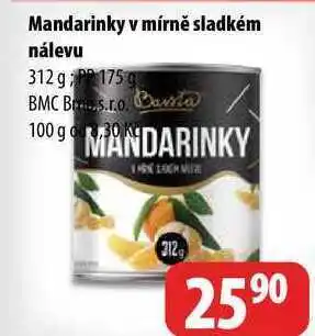 Partner Maloobchodní síť Mandarinky v mírně sladkém nálevu 312 g nabídka
