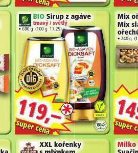Norma Bio sirup z agáve nabídka