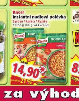 Norma Knorr instantní nudlová polévka nabídka