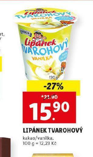 Lidl Lipánek tvarohový nabídka