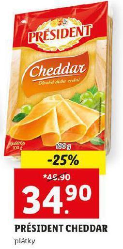 Lidl Président cheddar nabídka