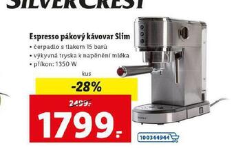 Lidl Espresso pákový kávovar slim nabídka